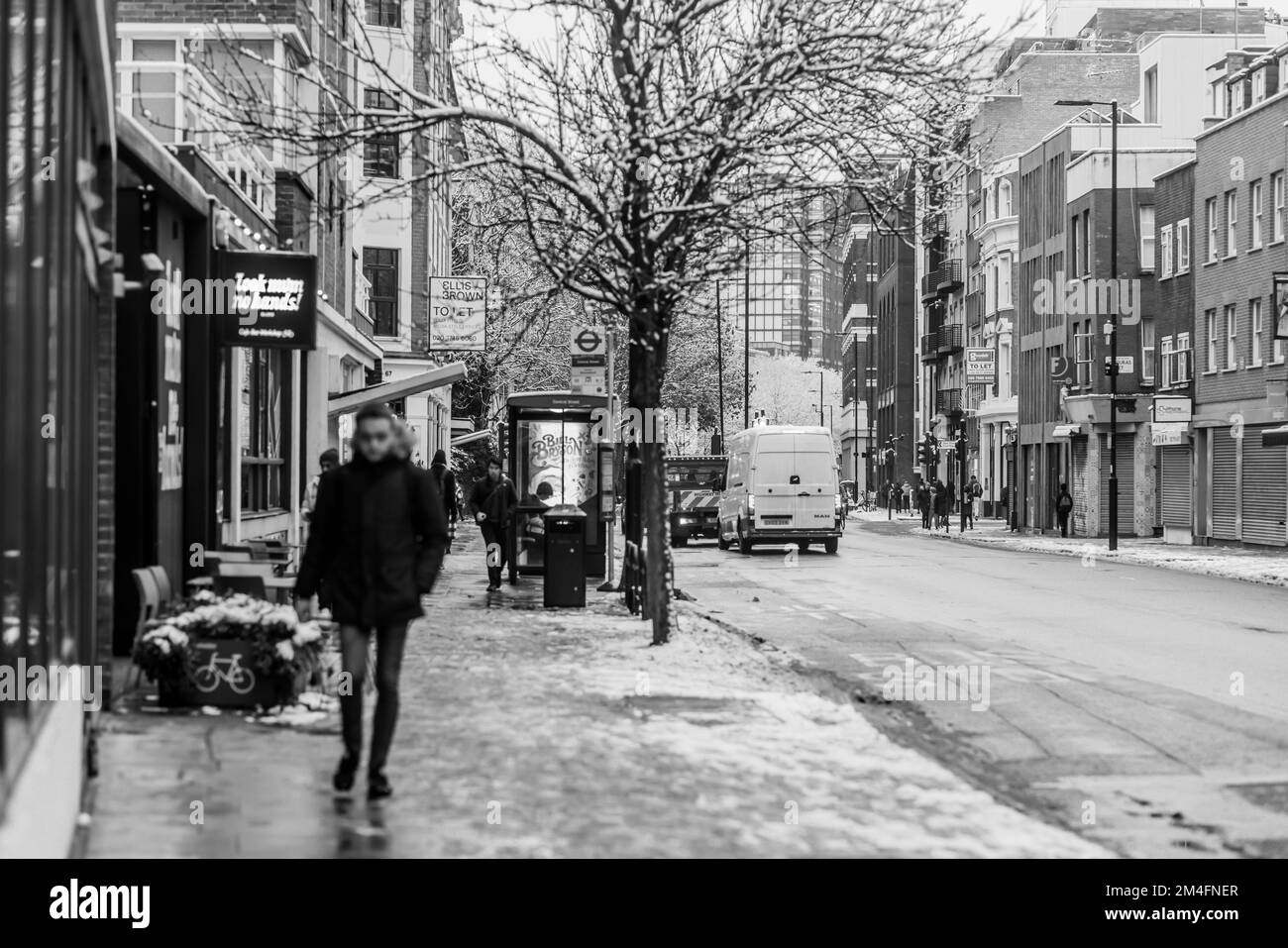 Londres en hiver, la ville d'Islington et Shoreditch Banque D'Images