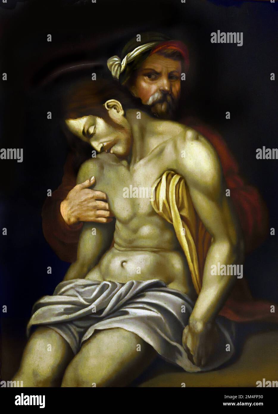 Giuseppe d'Arimatea sostiene Cristo Morto - Joseph d'Arimathea soutient le Christ mort par l'artiste-peintre florentin XVI siècle Christian Art, Italie, Italien. Banque D'Images Giuseppe d'Arimatea sostiene Cristo Morto - Joseph d'Arimathea soutient le Christ mort par l'artiste-peintre florentin XVI siècle Christian Art, Italie, Italien. Banque D'Images