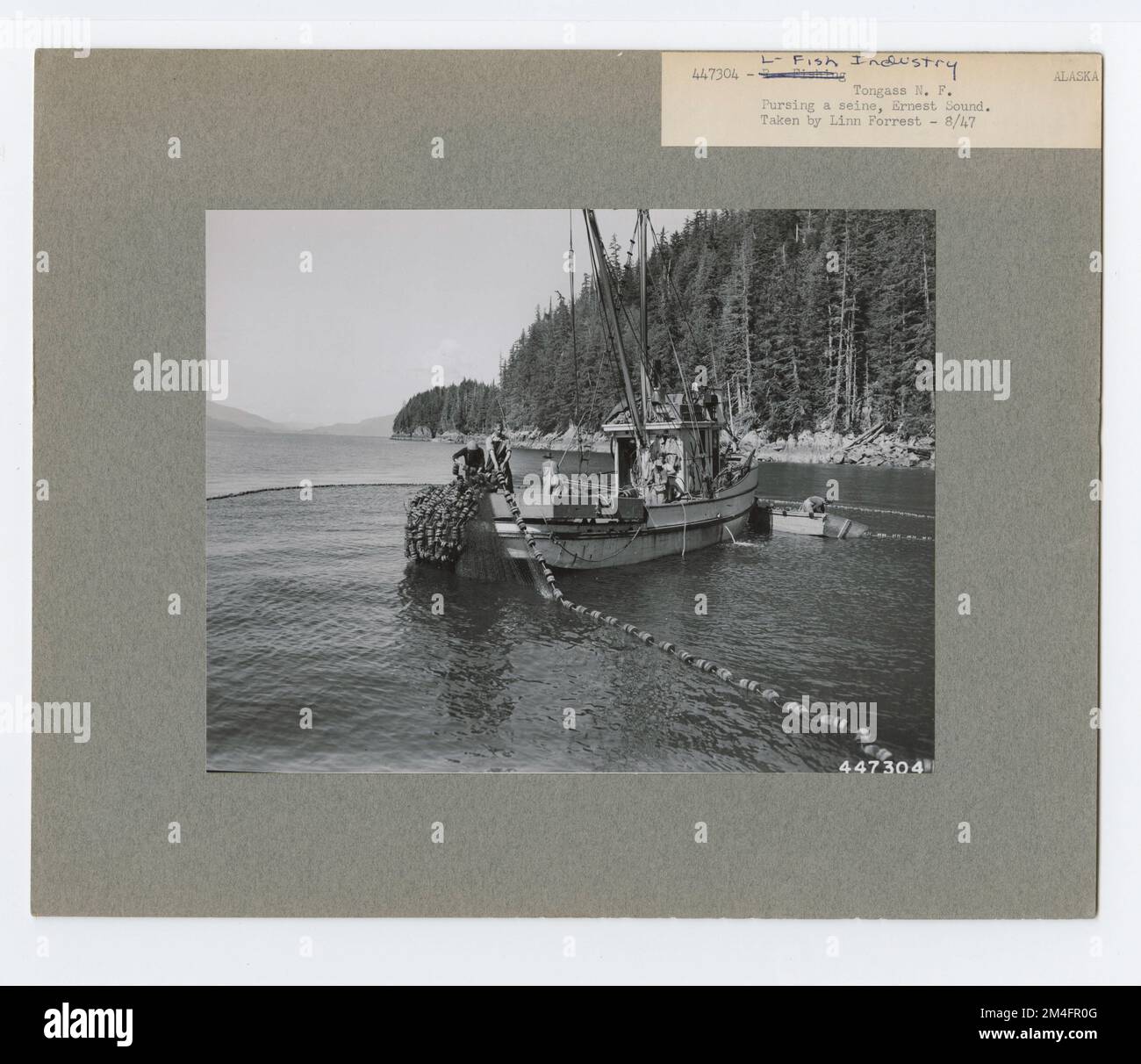 Pêche commerciale - tous les États. Photographies relatives aux forêts nationales, aux pratiques de gestion des ressources, au personnel et à l'histoire culturelle et économique Banque D'Images