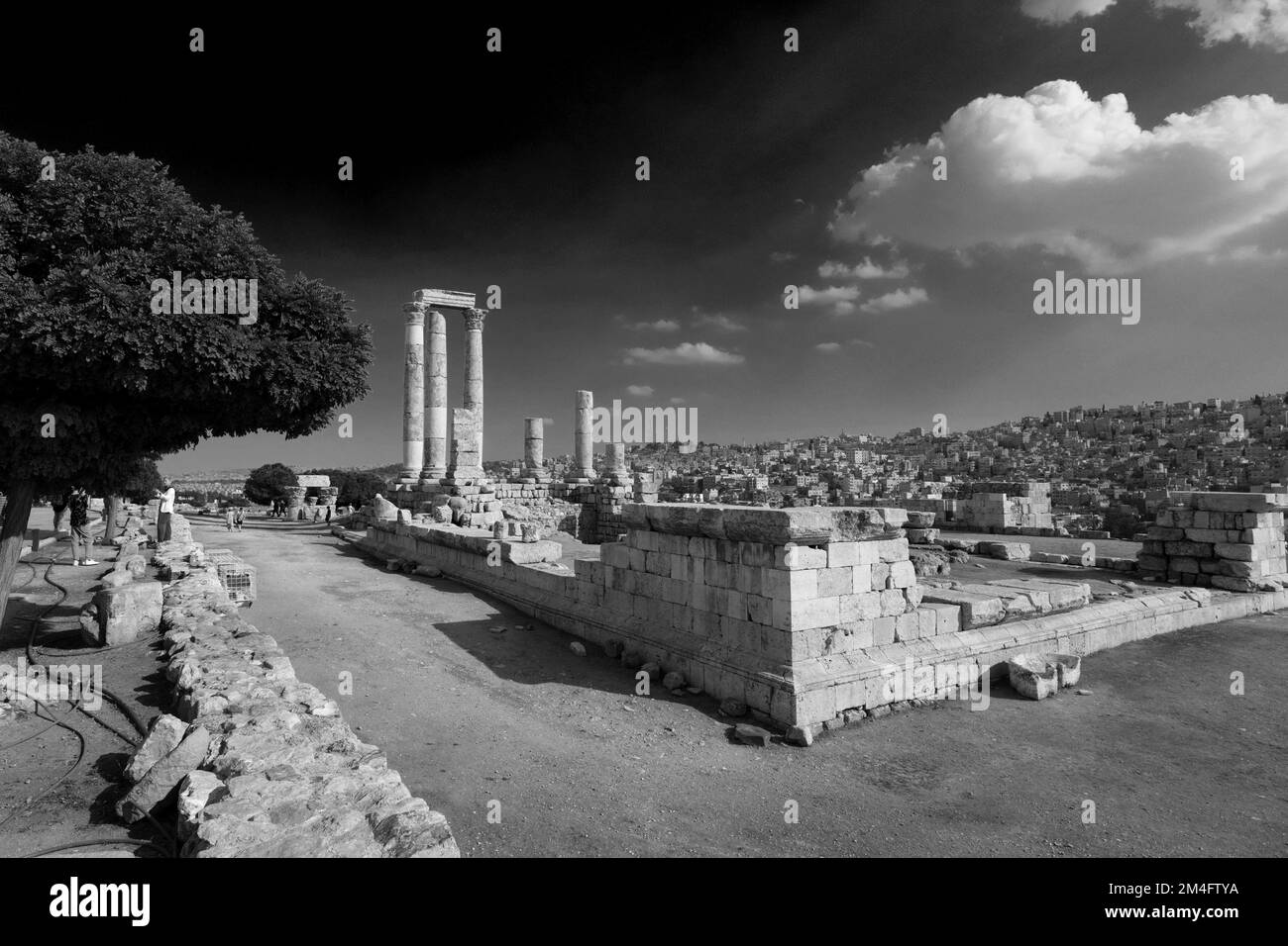 Le temple romain d'Hercules dans la Citadelle, Amman, Jordanie, Moyen-Orient Banque D'Images