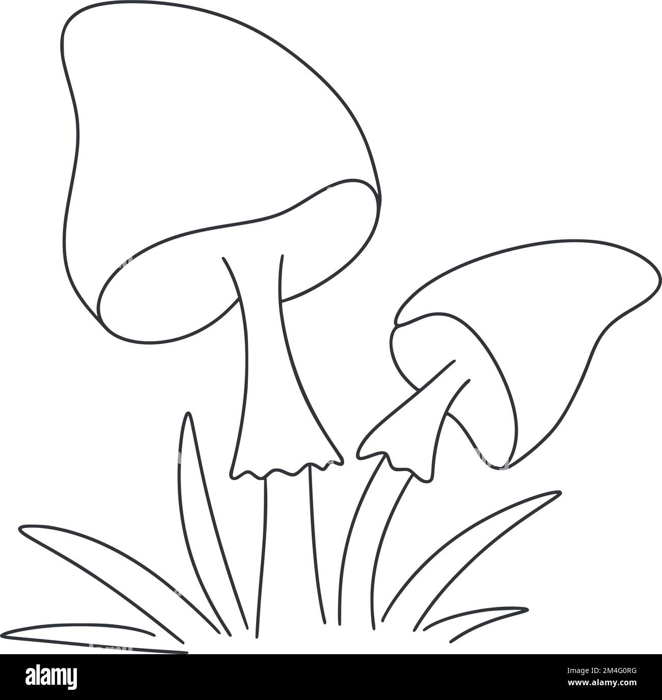 Illustration vectorielle isolée de champignons en herbe Illustration de Vecteur