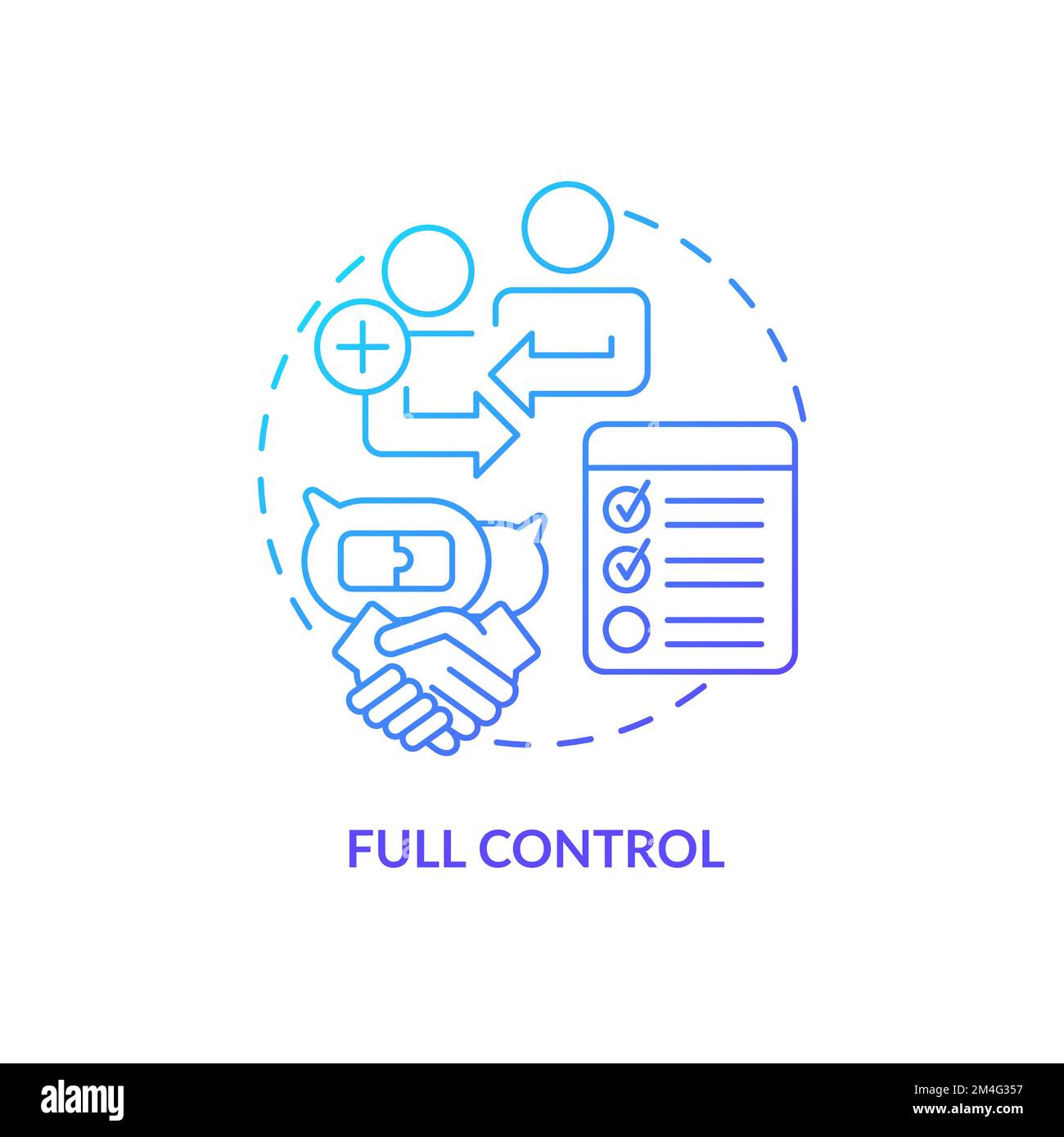 Icône de concept de gradient bleu de contrôle total Illustration de Vecteur