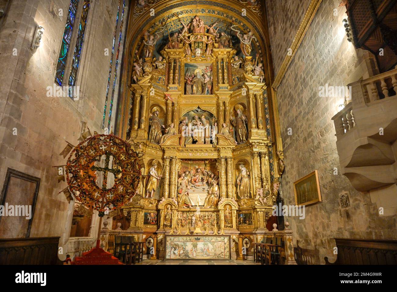 Retabel in der Corpus-Christi-Kapelle, Kathedrale, Catedral de Palma de Mallorca, Palma, Majorque, Espagnol Banque D'Images