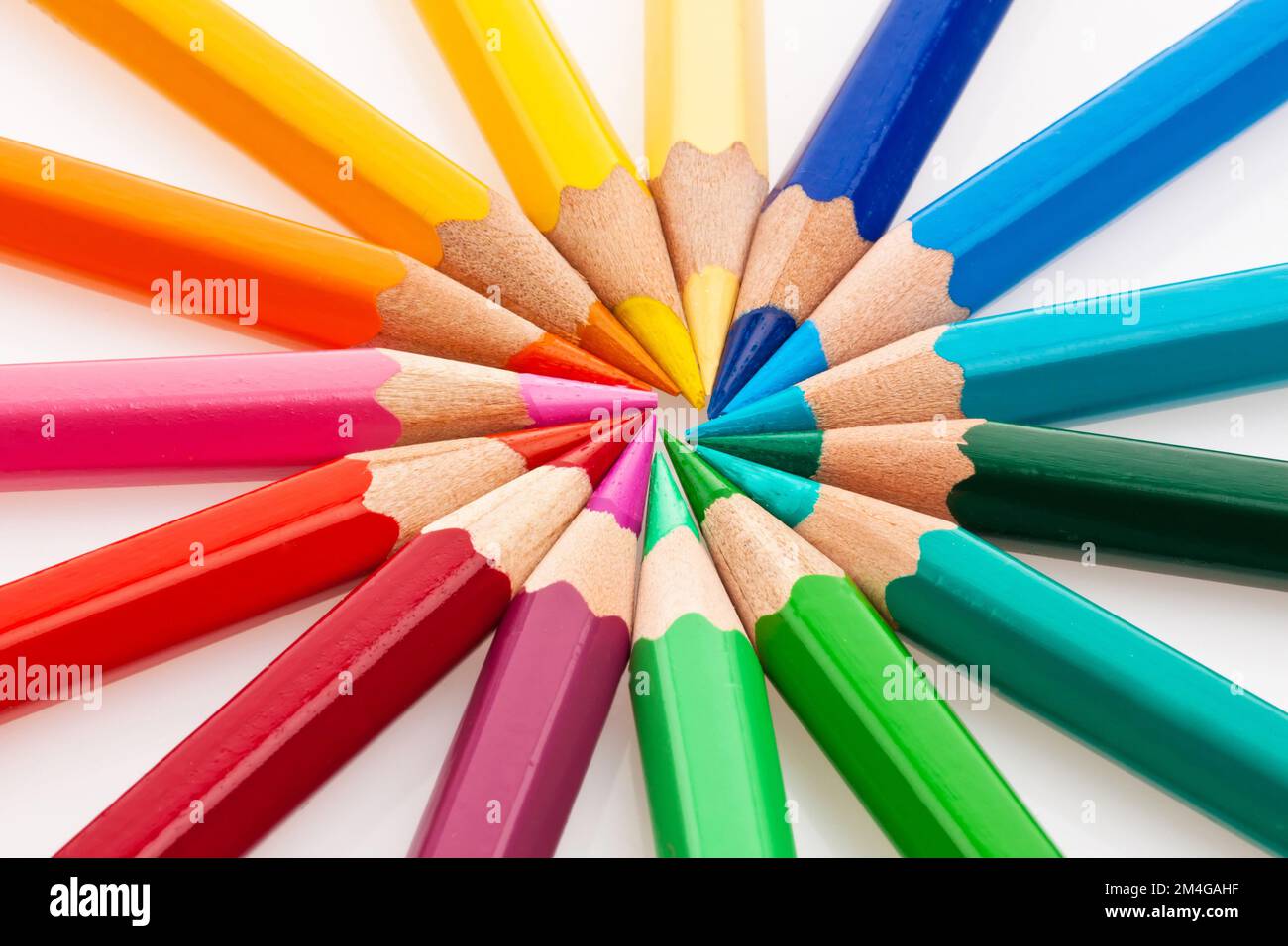 crayon de couleur, disposition en forme d'étoile, découpe Banque D'Images