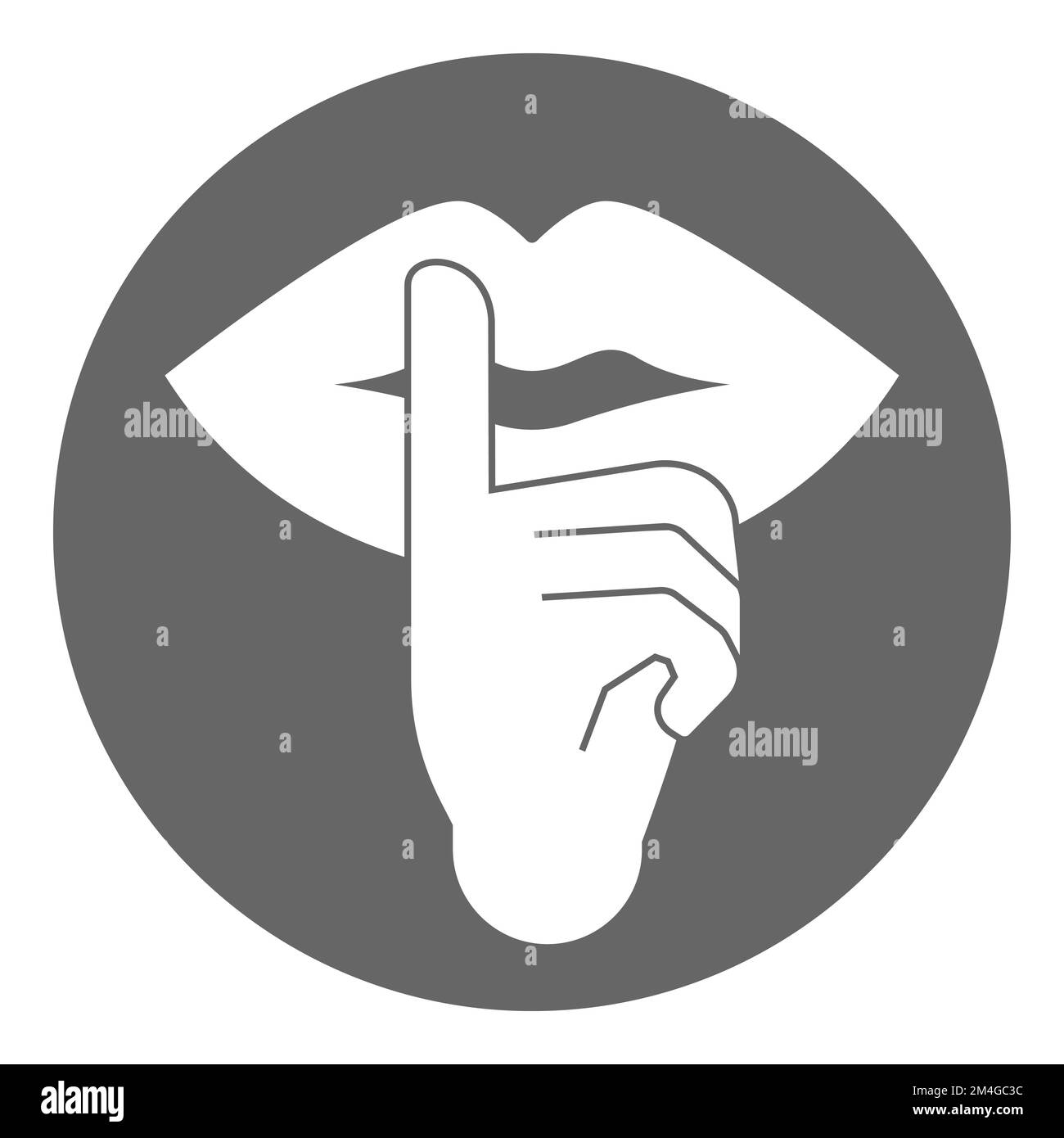 Symbole de silence. Doigt sur les lèvres. Icône vecteur. Illustration de Vecteur
