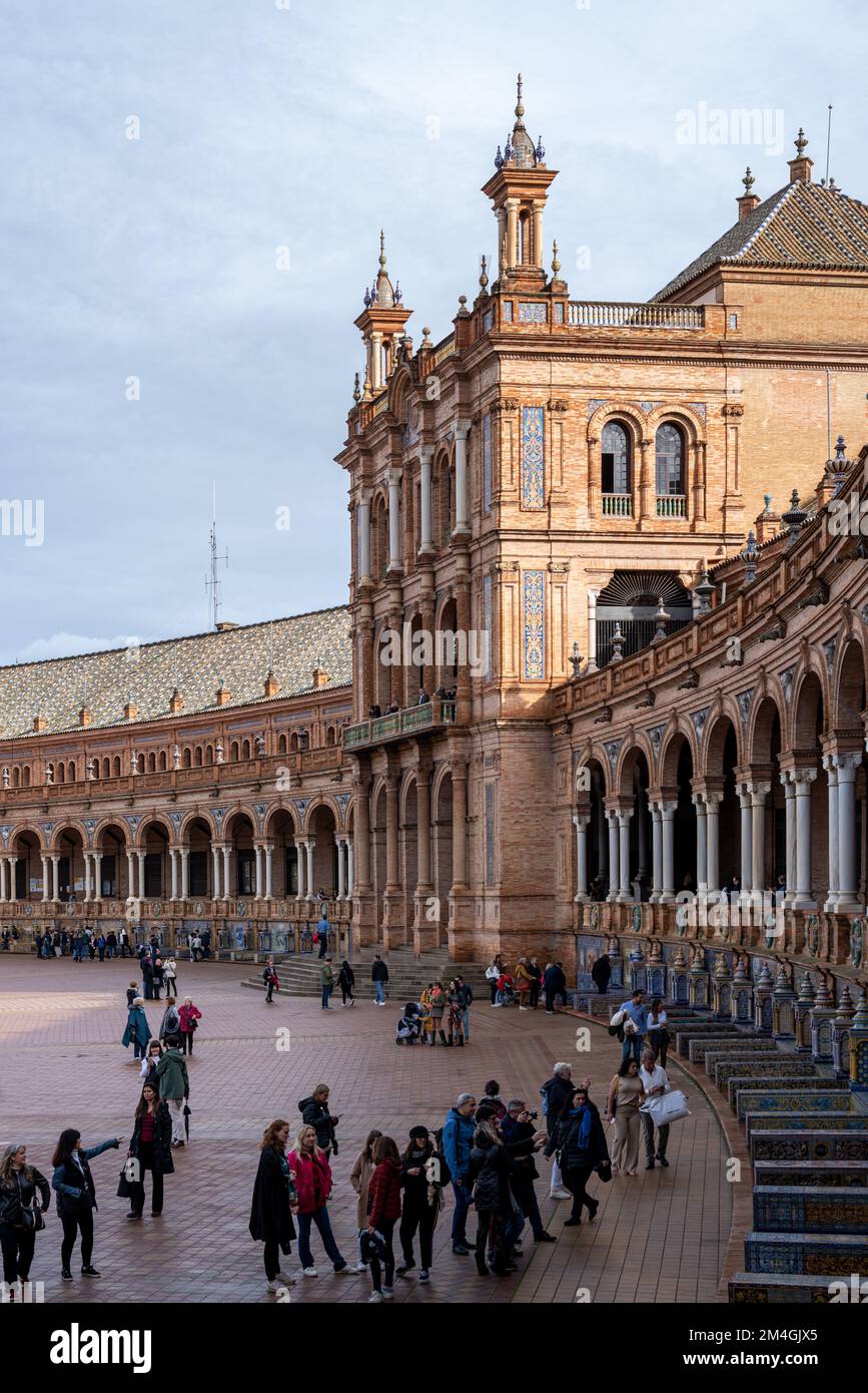 Plaza de Espana place espagnole à Séville Espagne le 8 décembre 2022 Banque D'Images