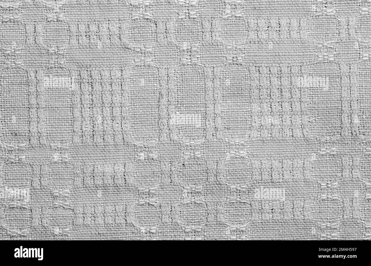 Motif géométrique sur le linge. Modèle pour textiles. Tissu en lin naturel comme arrière-plan. Banque D'Images