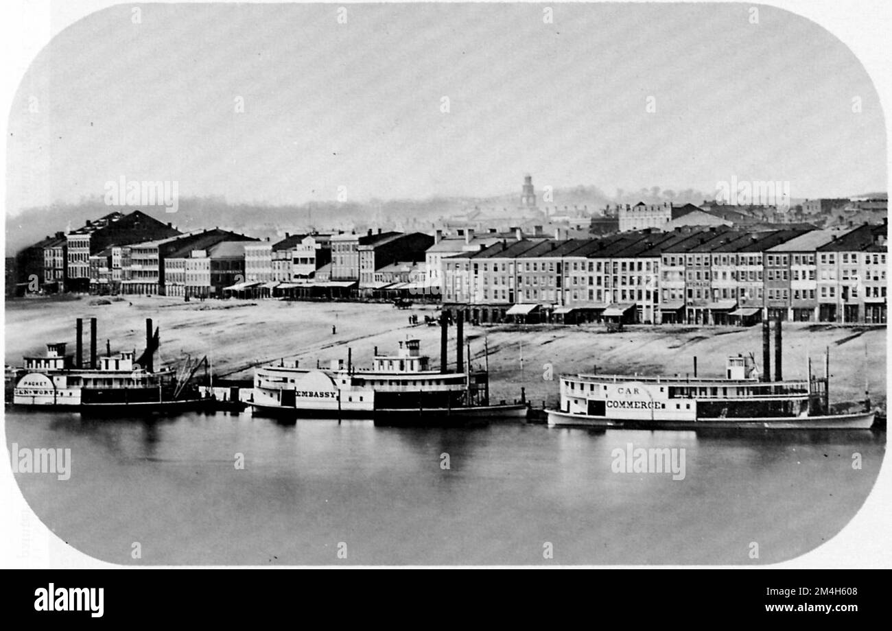 Fontayne et porter - Cincinnati Waterfront - 1848 Banque D'Images