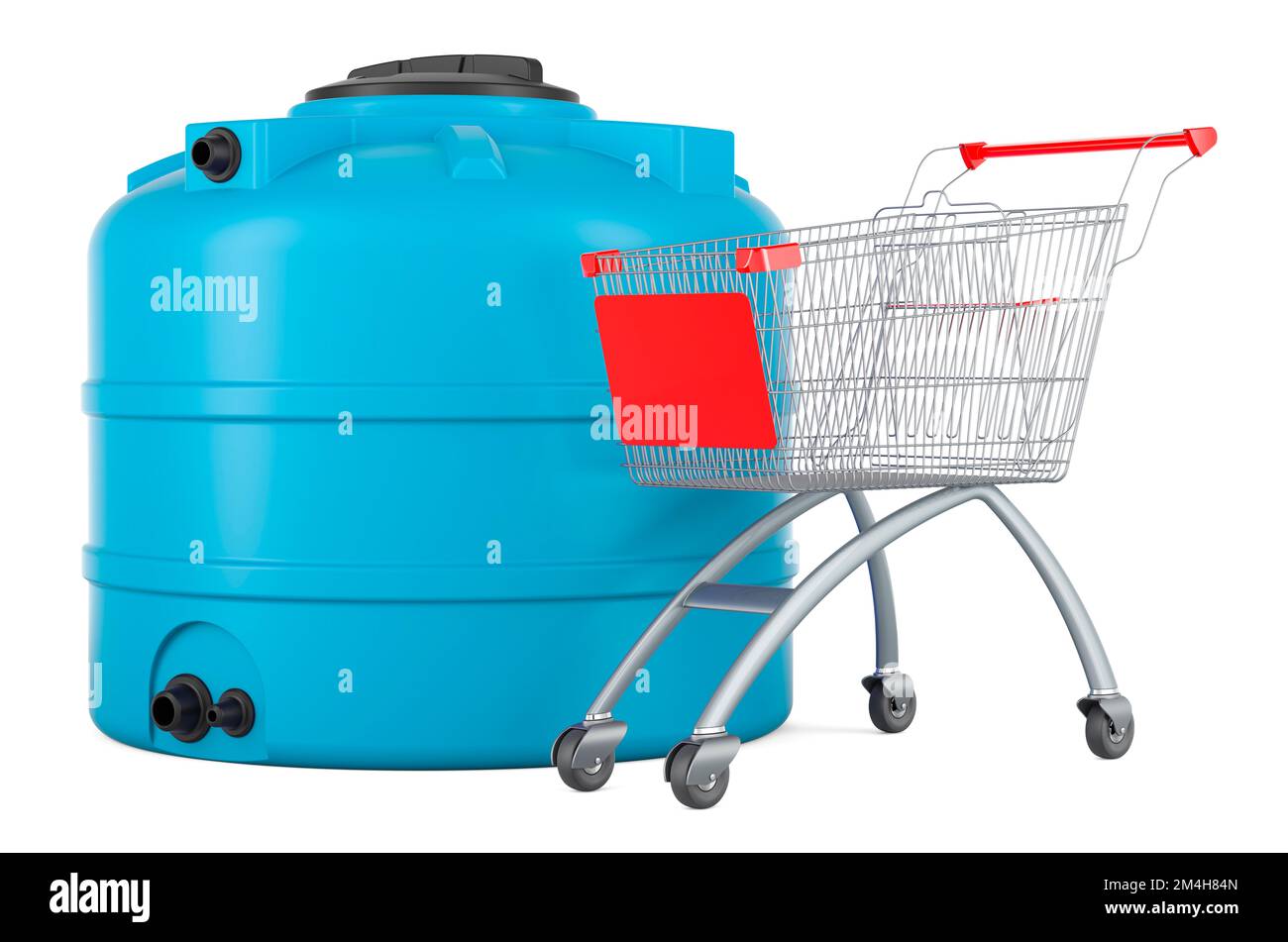 Chariot avec citerne intermédiaire en vrac. Rendu 3D isolé sur fond blanc Banque D'Images