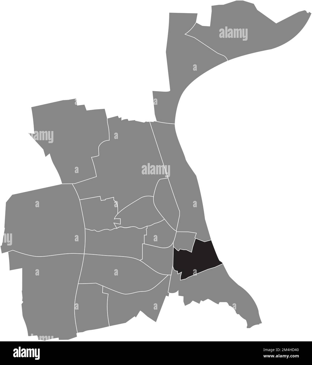 Carte de localisation du QUARTIER INNENSTADT SÜD, WORMS Illustration de Vecteur
