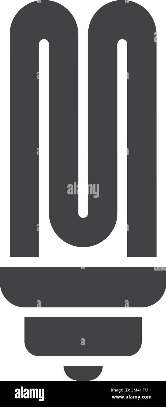 Icône de lampe fluorescente. Silhouette de lampe électrique noire Illustration de Vecteur