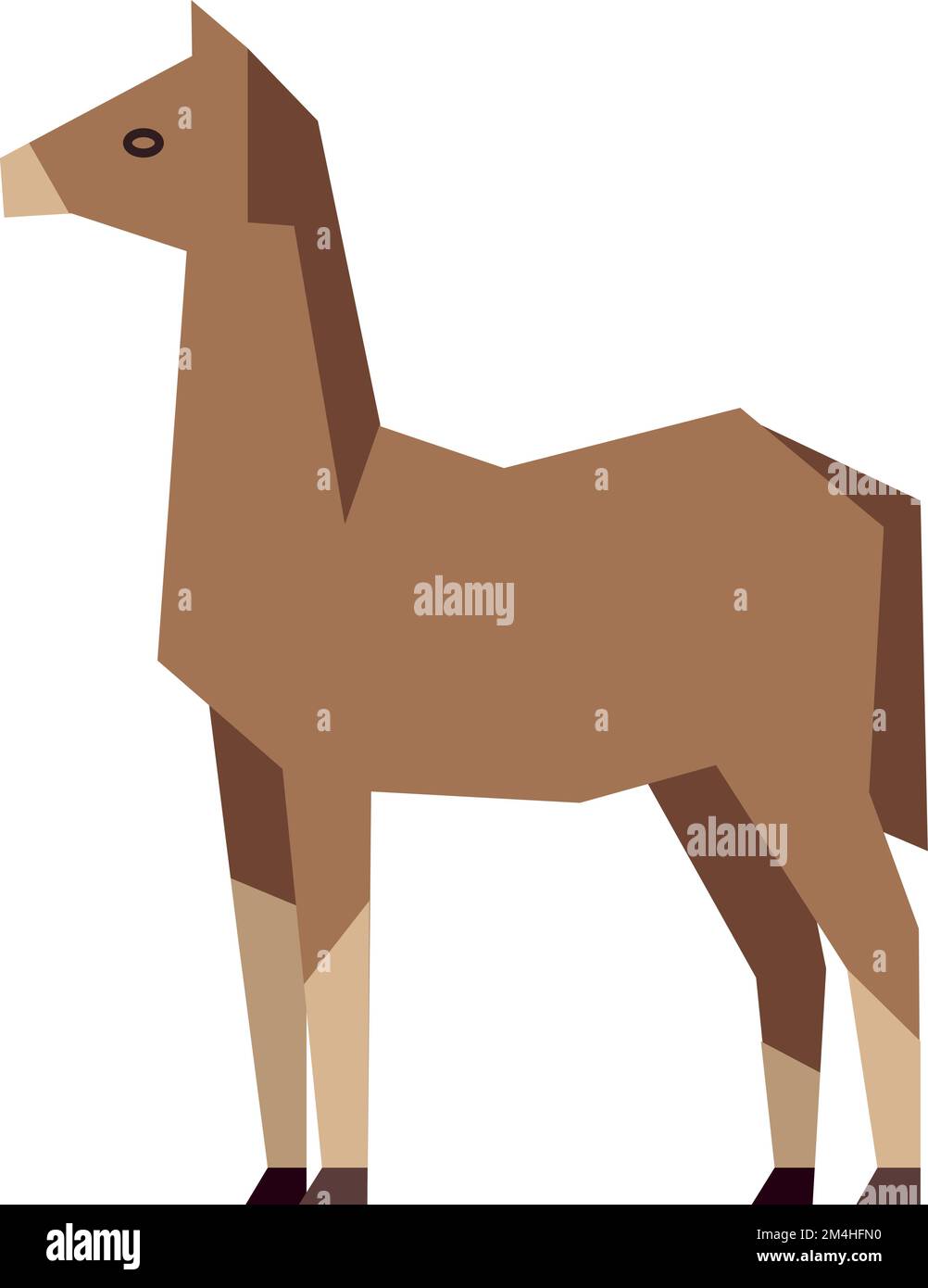 Symbole cheval. Animal de ferme de style polygonal Illustration de Vecteur
