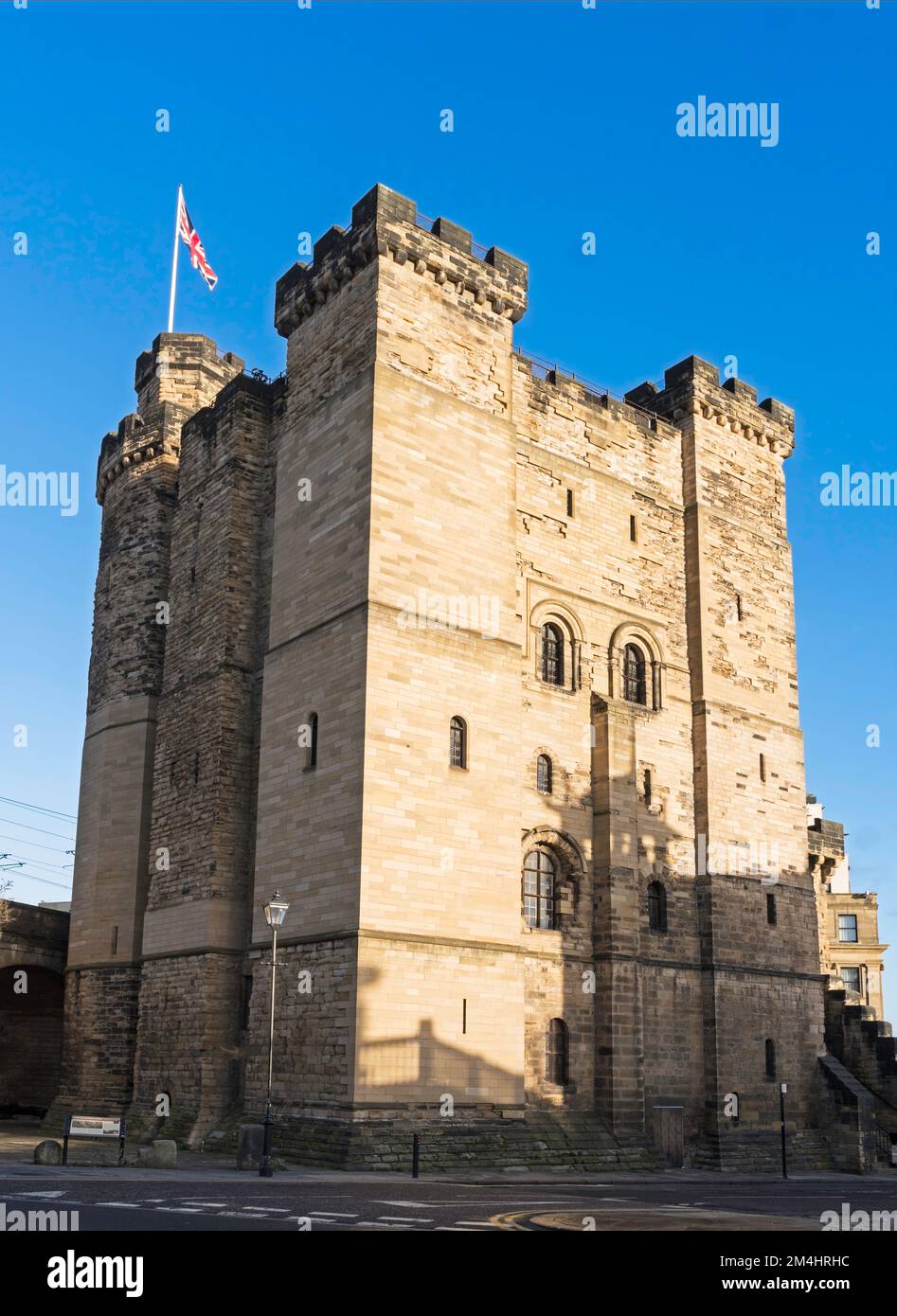 Donjon du château de Newcastle à Newcastle upon Tyne, nord-est de l'Angleterre. Banque D'Images