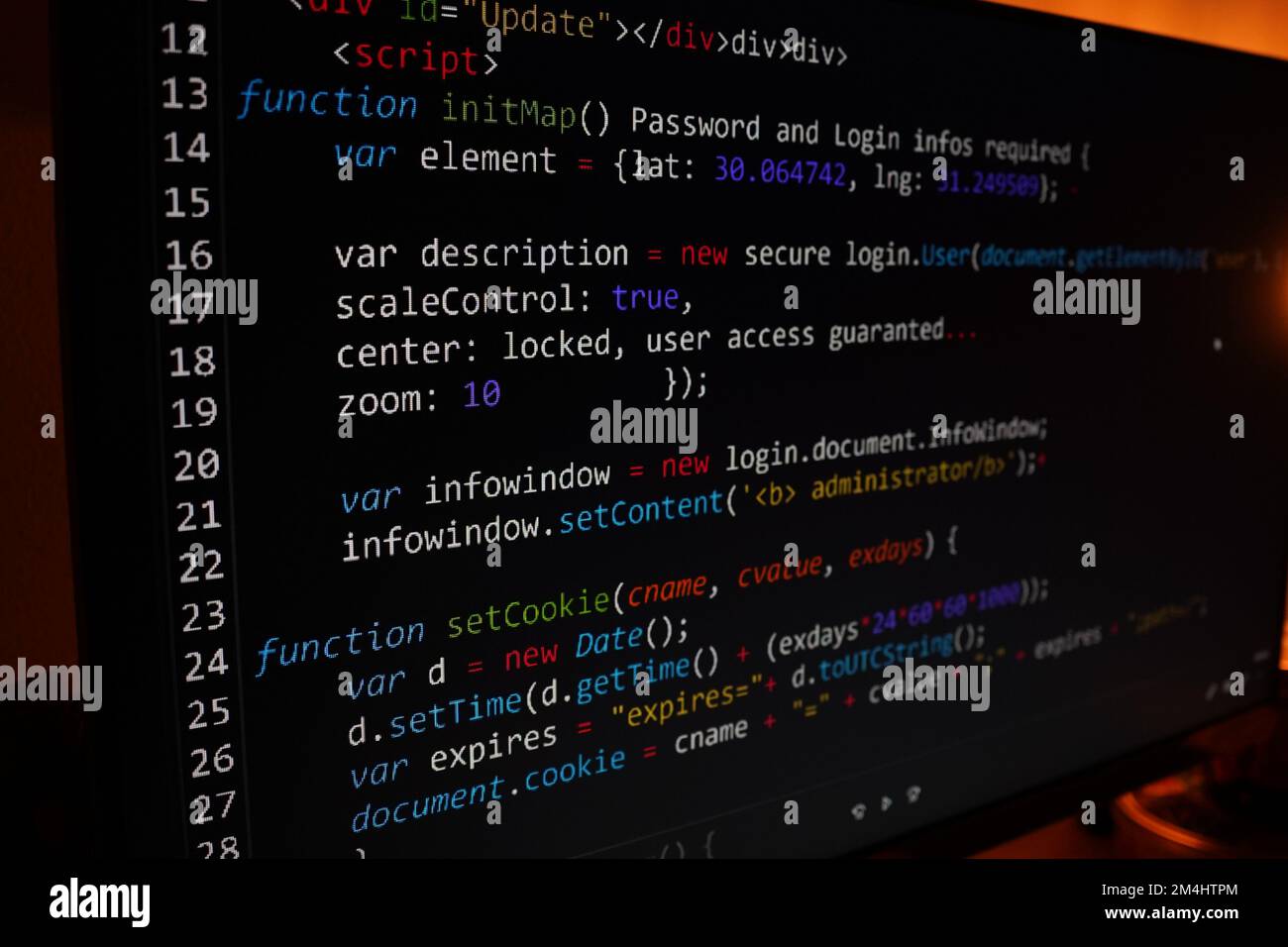 Programmation du code source PHP sql à l'écran Banque D'Images