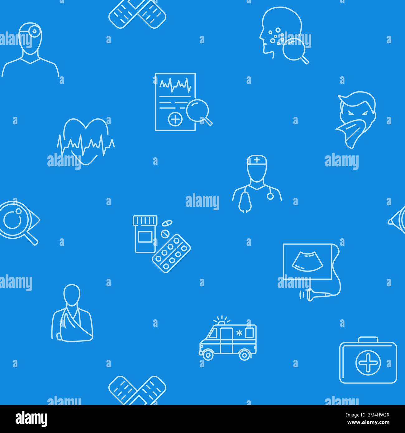 Motif médecine sans coutures en style ligne. Illustration vectorielle. Illustration de Vecteur