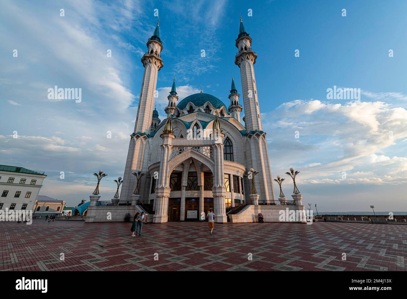 Coucher de soleil sur la mosquée de Kul Sharif, site de l'UNESCO, Kazan, République du Tartastan, Russie Banque D'Images
