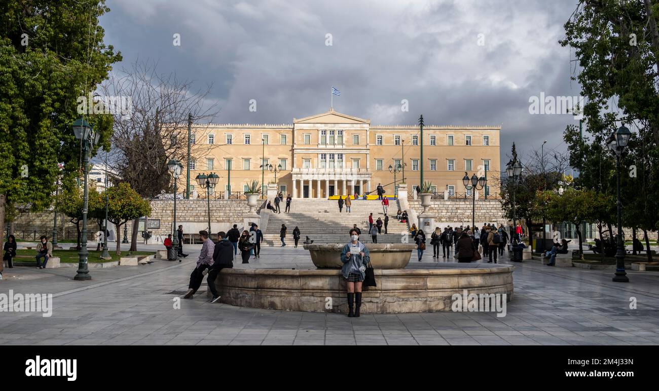 Parlement grec, place Syntagma, Athènes, Grèce Banque D'Images