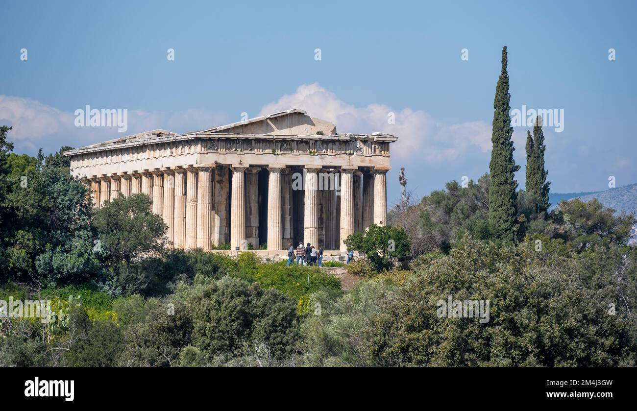 Temple d'Hephaestus, Agora, Athènes, Grèce Banque D'Images