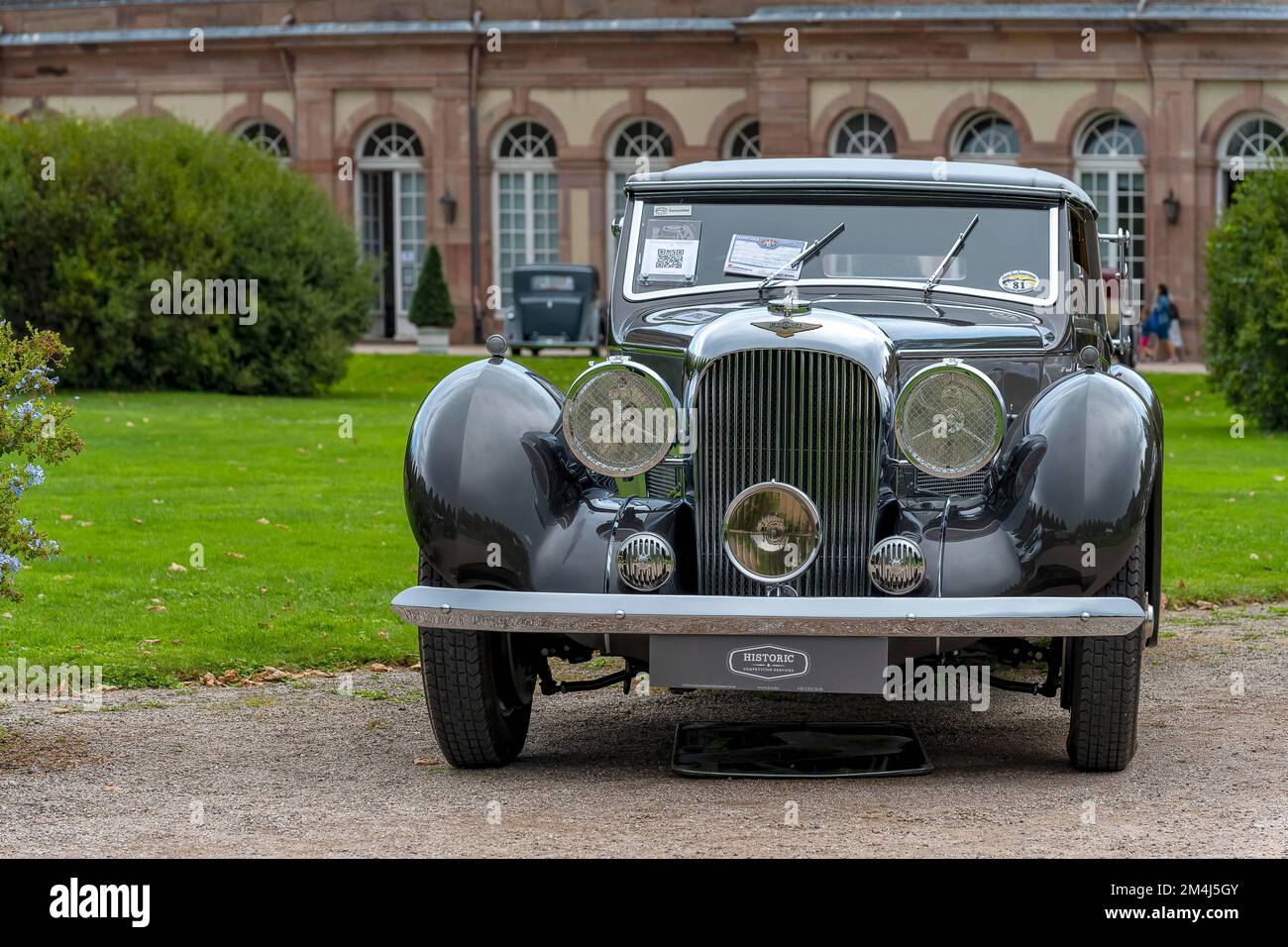 Vintage Lagonda V12 DHC, Grande-Bretagne 1939, V12 cylindres, 4. 480 cm3, 220 ch, 4 vitesses, 1. 850 kg, 180 km/h, gris, noir, Gala classique, International Banque D'Images