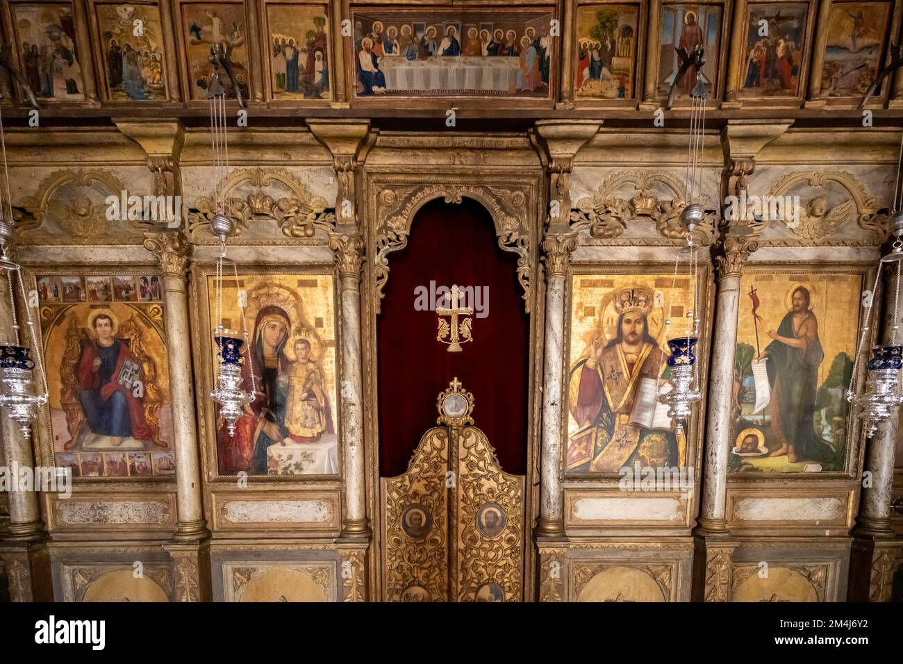 Cathédrale de l'Annonciation, Eglise orthodoxe grecque, intérieur décoré, Athènes, Grèce Banque D'Images