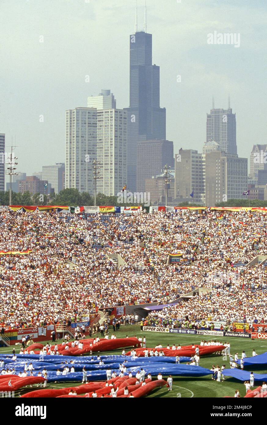 Dallas, Vereinigte Staaten. 21st décembre 2022. firo, 06/17/1994 archive image, archive photo, archive, archive photos football, Football, coupe du monde 1994 USA, cérémonie d'ouverture 94 à Chicago, stade Soldier Field, stade, présentation, présentation du stade, Crédit Skyline : nouvelles en direct dpa/Alay Banque D'Images