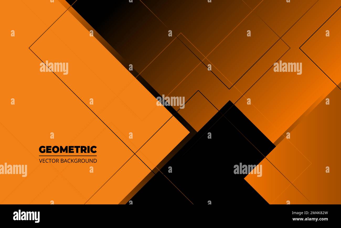 Orange business Elegance résumé de fond géométrique avec des lignes. Formes géométriques minimales sur fond orange. Illustration vectorielle. Illustration de Vecteur