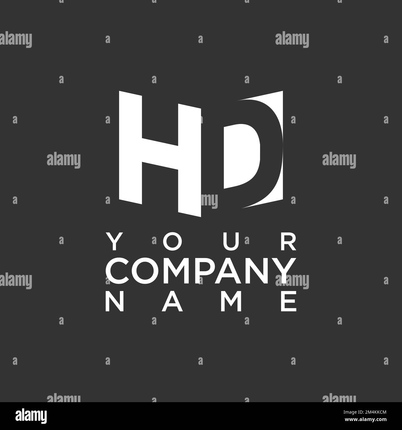 Police HD lettre incroyable avec espace négatif image graphique icône logo design abstrait concept vecteur stock. symbole associé à l'initiale ou au monogramme. Illustration de Vecteur