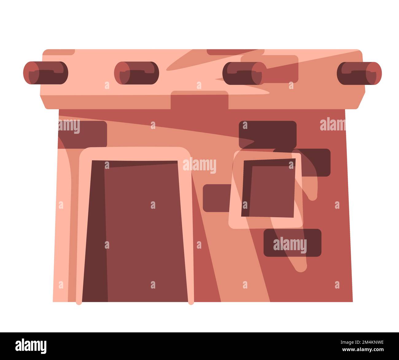 Ancienne maison d'argile arabe milieu-est boîte carré illustration de maison Illustration de Vecteur