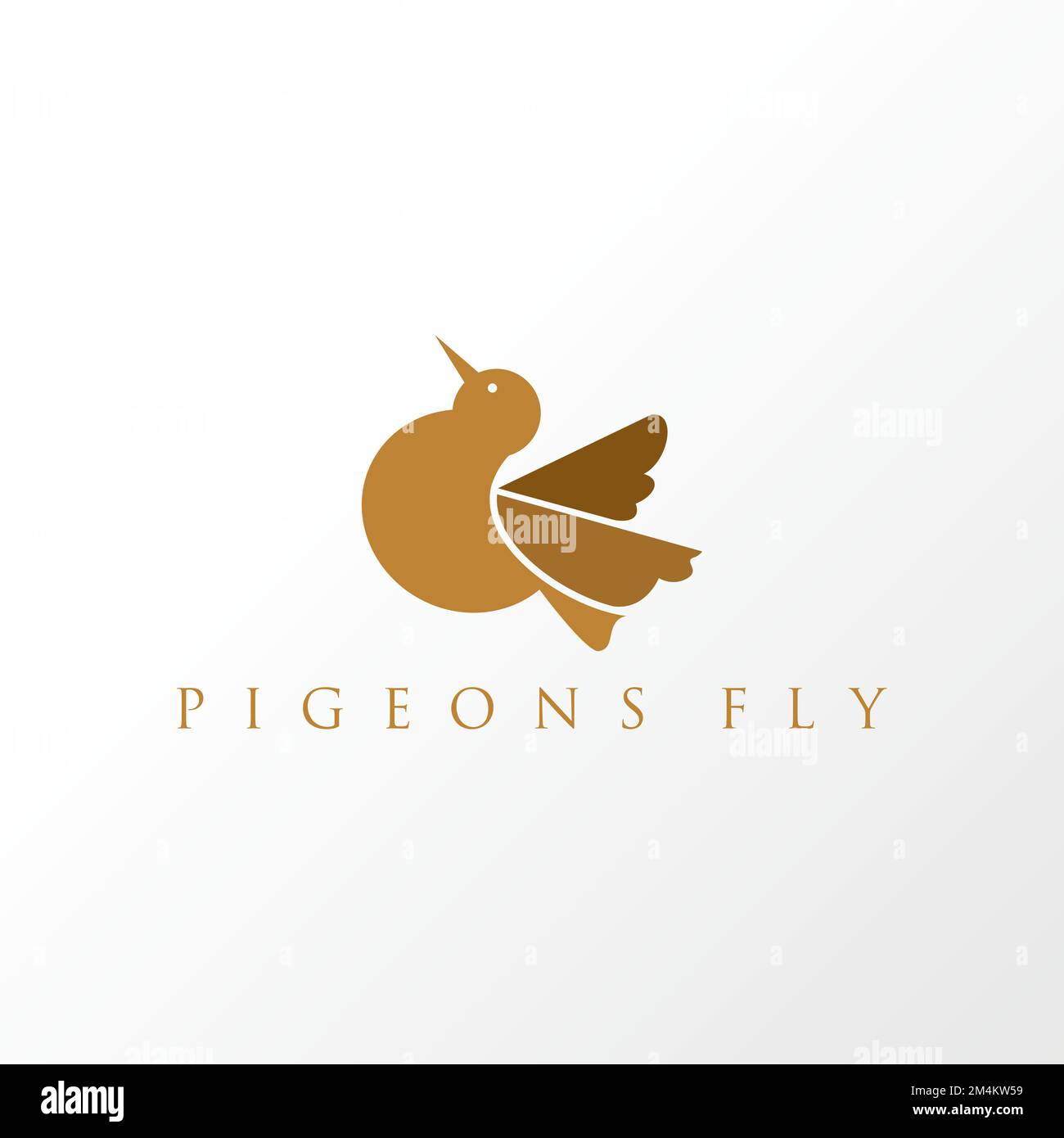 Oiseau simple mais attrayant image graphique icône logo design abstrait concept vecteur stock. Peut être utilisé comme un pigeon ou un animal associé au symbole. Illustration de Vecteur