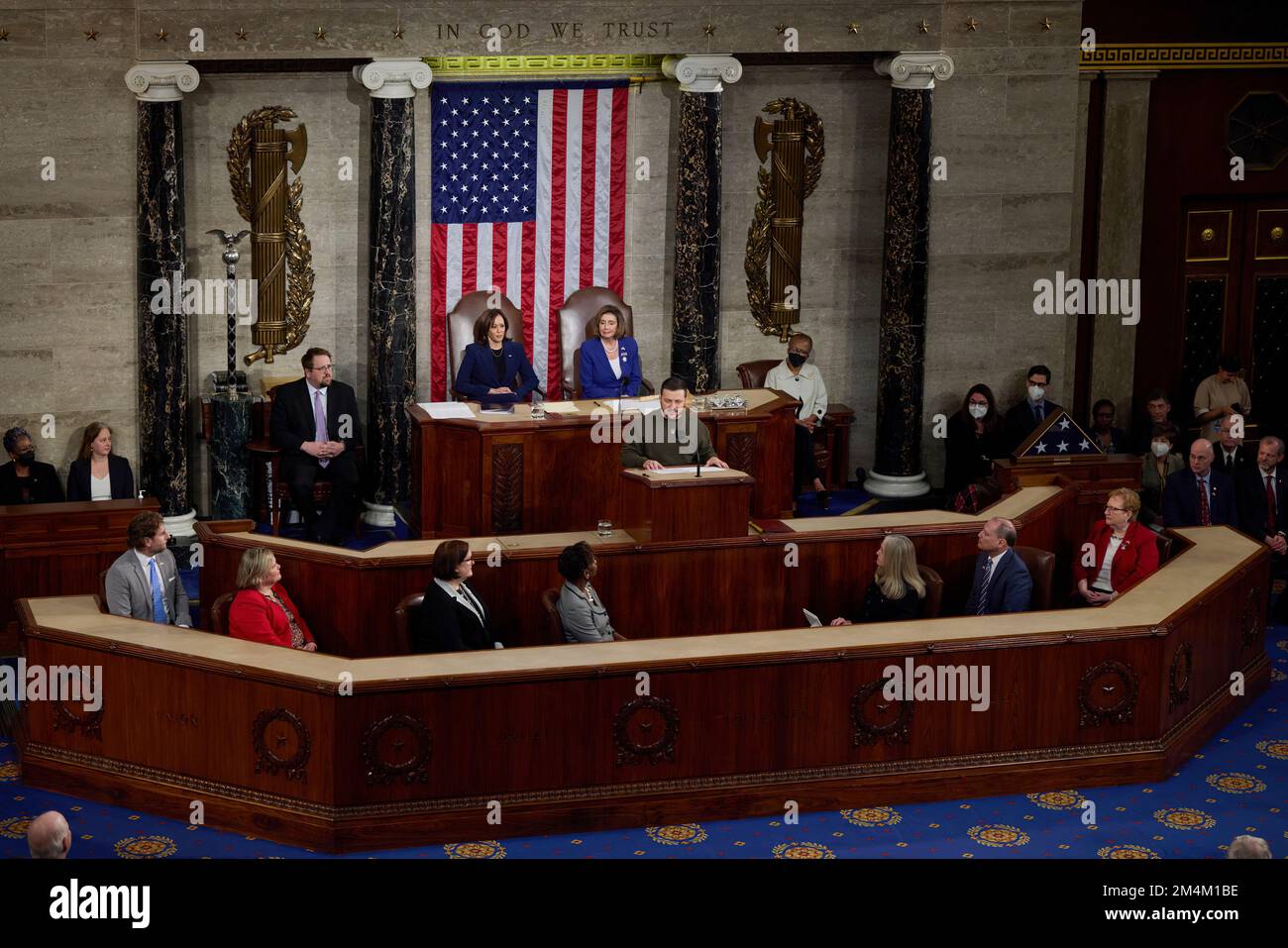 Le président ukrainien Volodymyr Zelensky s’est rendu en visite avec le président américain Joe Biden, le secrétaire d’État Tony Blinken, la présidente de la Chambre des représentants Nancy Pelosi, le vice-président Kamala Harris, et s’est adressé à une réunion conjointe du Congrès américain. Photo: Bureau présidentiel de l'Ukraine Banque D'Images