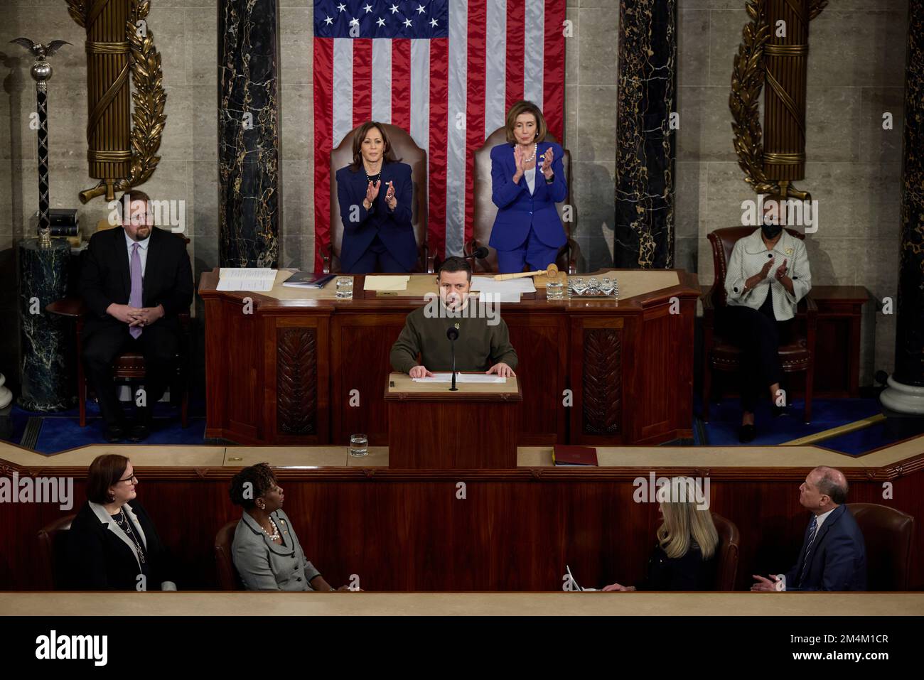 Le président ukrainien Volodymyr Zelensky s’est rendu en visite avec le président américain Joe Biden, le secrétaire d’État Tony Blinken, la présidente de la Chambre des représentants Nancy Pelosi, le vice-président Kamala Harris, et s’est adressé à une réunion conjointe du Congrès américain. Photo: Bureau présidentiel de l'Ukraine Banque D'Images