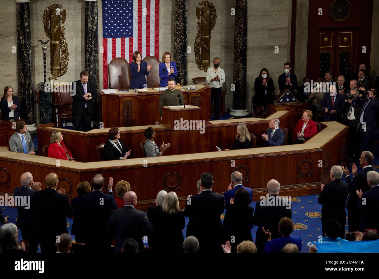 Le président ukrainien Volodymyr Zelensky s’est rendu en visite avec le président américain Joe Biden, le secrétaire d’État Tony Blinken, la présidente de la Chambre des représentants Nancy Pelosi, le vice-président Kamala Harris, et s’est adressé à une réunion conjointe du Congrès américain. Photo: Bureau présidentiel de l'Ukraine Banque D'Images