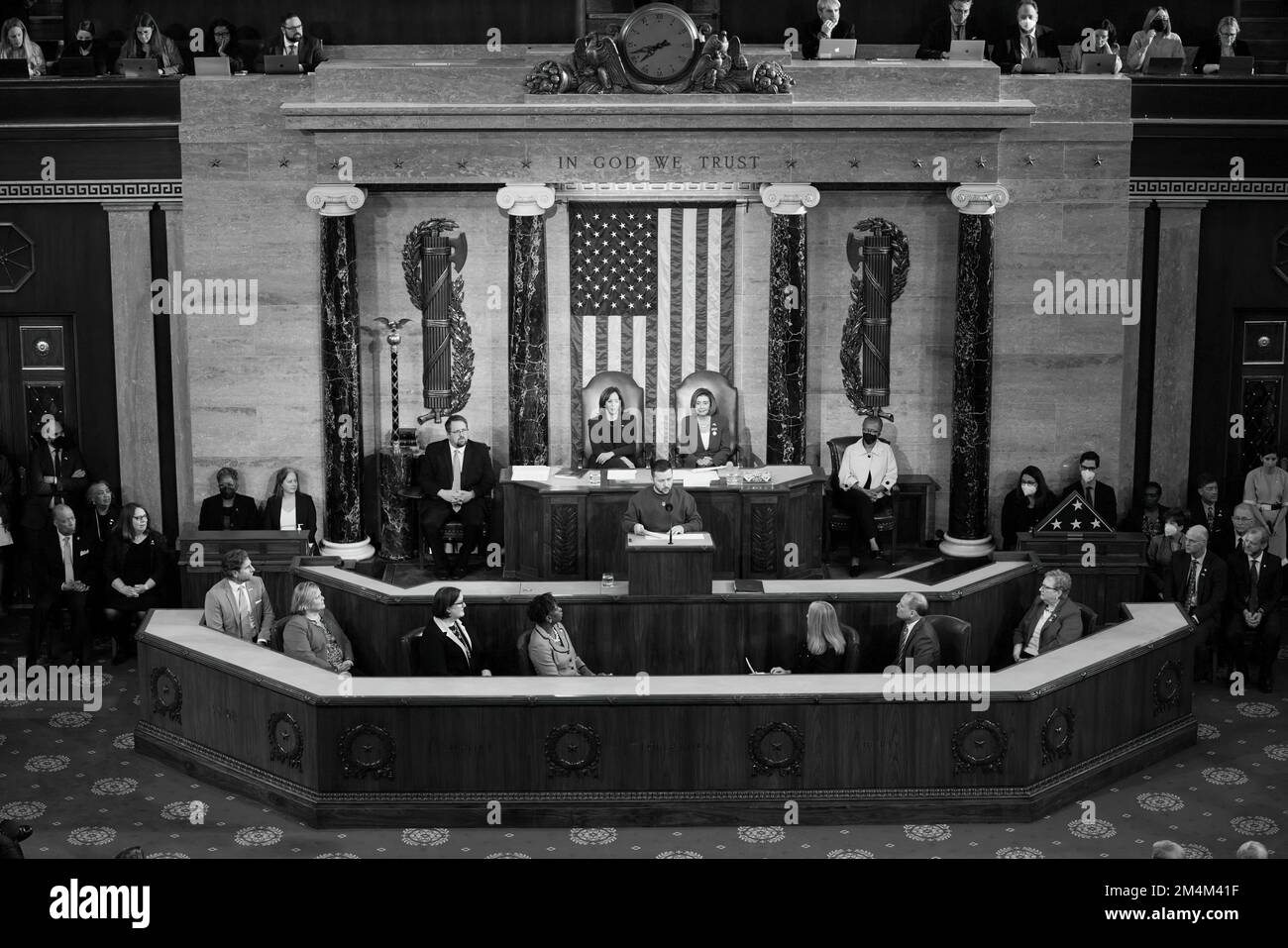 Le président ukrainien Volodymyr Zelensky s’est rendu en visite avec le président américain Joe Biden, le secrétaire d’État Tony Blinken, la présidente de la Chambre des représentants Nancy Pelosi, le vice-président Kamala Harris, et s’est adressé à une réunion conjointe du Congrès américain. Photo: Bureau présidentiel de l'Ukraine Banque D'Images