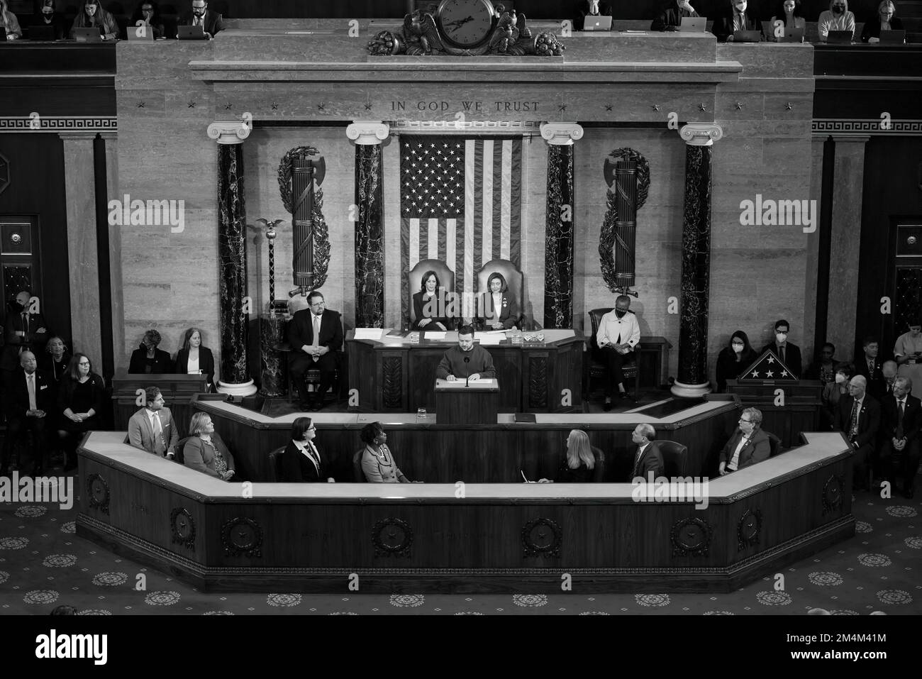 Le président ukrainien Volodymyr Zelensky s’est rendu en visite avec le président américain Joe Biden, le secrétaire d’État Tony Blinken, la présidente de la Chambre des représentants Nancy Pelosi, le vice-président Kamala Harris, et s’est adressé à une réunion conjointe du Congrès américain. Photo: Bureau présidentiel de l'Ukraine Banque D'Images