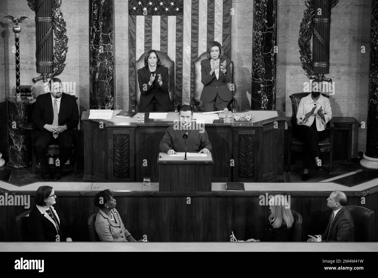 Le président ukrainien Volodymyr Zelensky s’est rendu en visite avec le président américain Joe Biden, le secrétaire d’État Tony Blinken, la présidente de la Chambre des représentants Nancy Pelosi, le vice-président Kamala Harris, et s’est adressé à une réunion conjointe du Congrès américain. Photo: Bureau présidentiel de l'Ukraine Banque D'Images