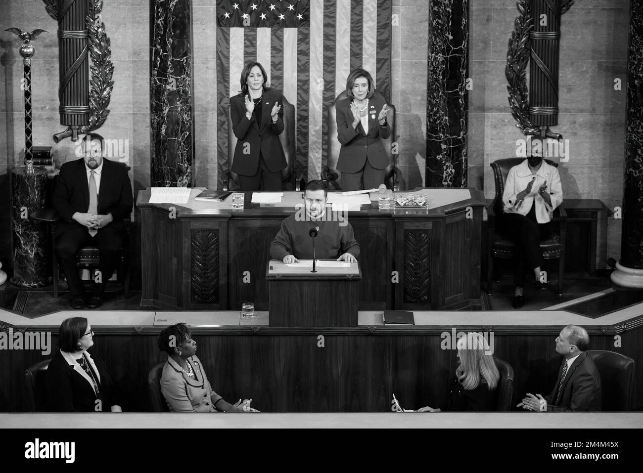 Le président ukrainien Volodymyr Zelensky s’est rendu en visite avec le président américain Joe Biden, le secrétaire d’État Tony Blinken, la présidente de la Chambre des représentants Nancy Pelosi, le vice-président Kamala Harris, et s’est adressé à une réunion conjointe du Congrès américain. Photo: Bureau présidentiel de l'Ukraine Banque D'Images