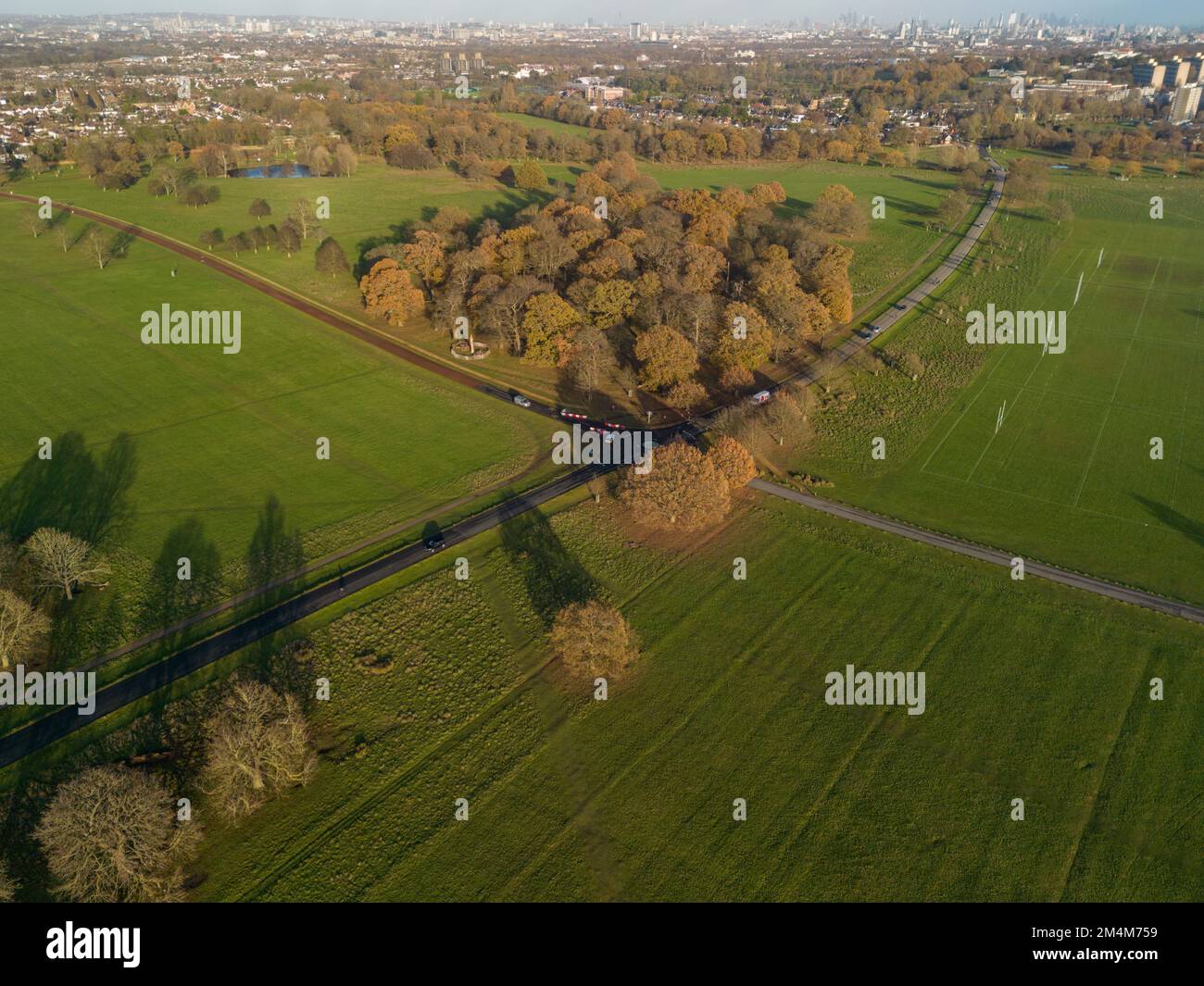 Vue aérienne de Richmond Park, Londres, Royaume-Uni. Banque D'Images