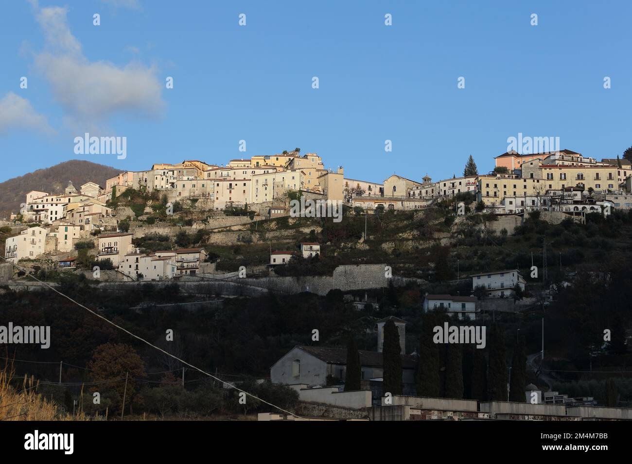 Picinisco, Italie - 21 décembre 2022: Vue sur la ville dans la province de Frosinone Banque D'Images