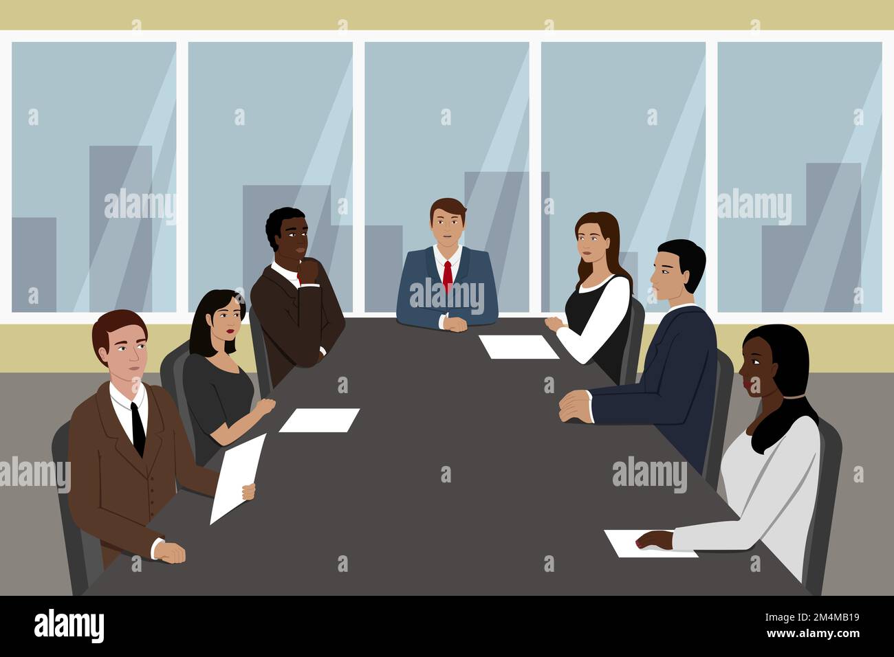 Réunion du conseil d'administration. Illustration vectorielle. Illustration de Vecteur