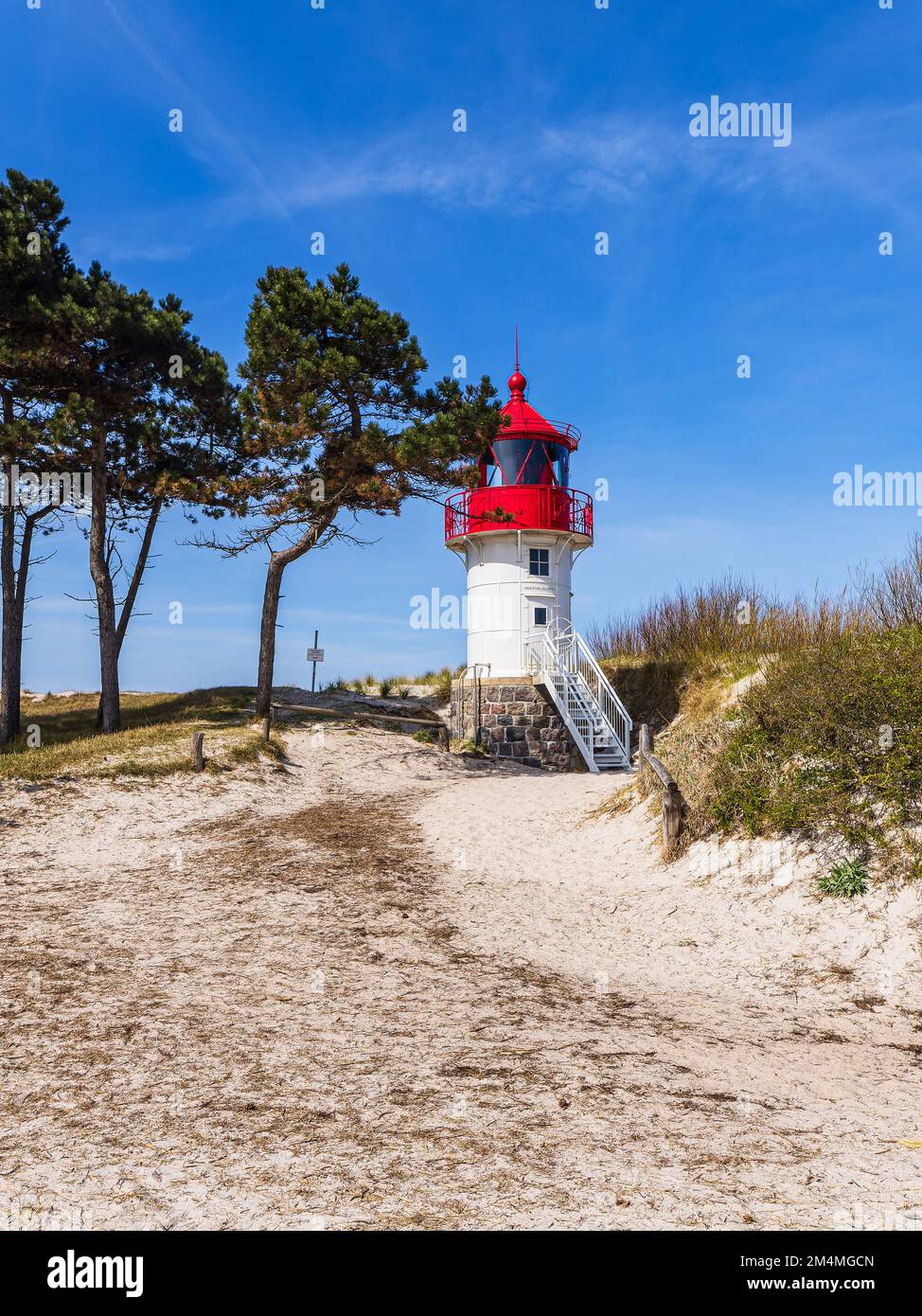 Le phare de Gellen sur l'île de Hiddensee. Banque D'Images