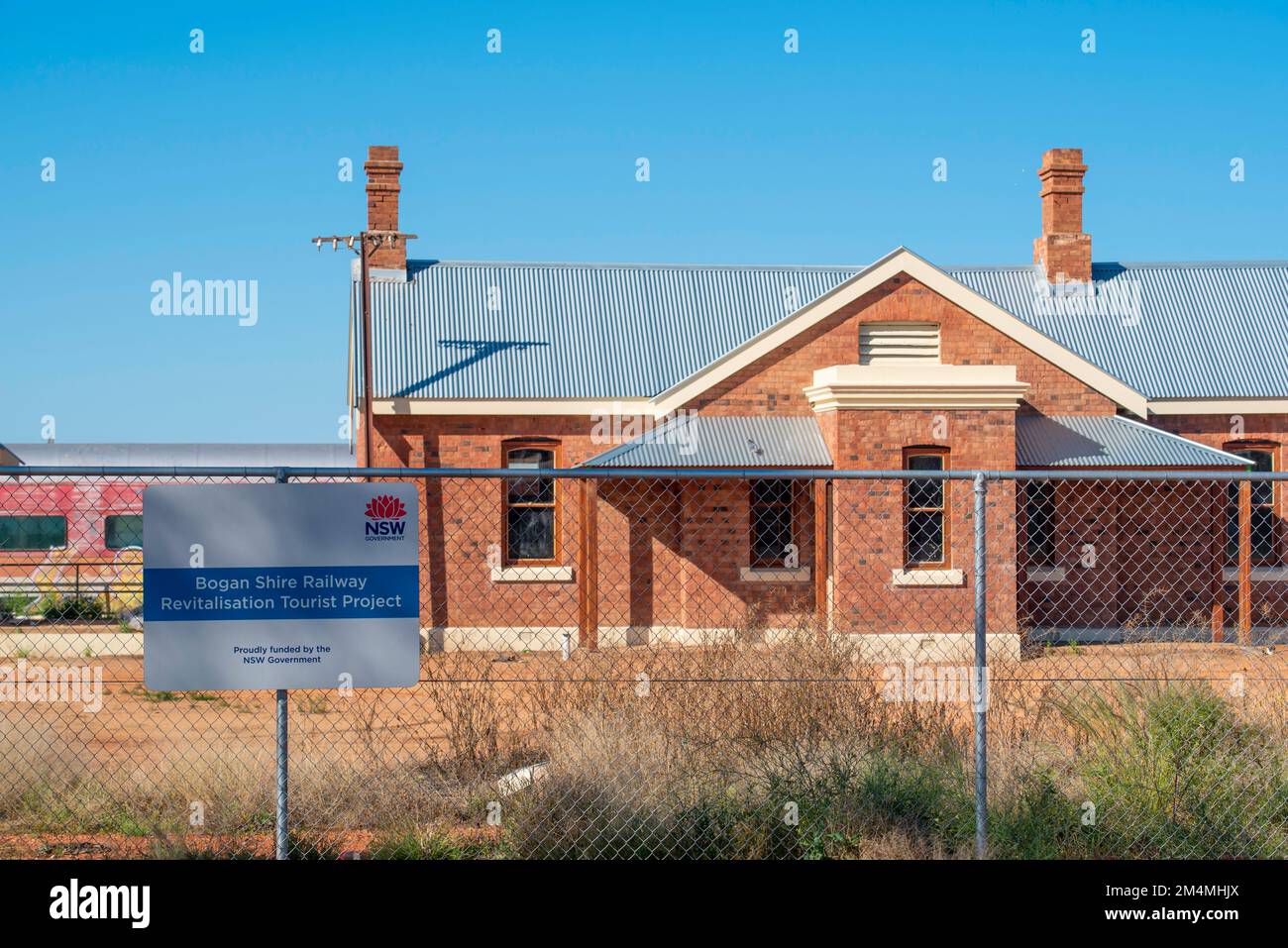 Le projet de revitalisation du chemin de fer Girilambone créera un musée du patrimoine ferroviaire et une galerie d'art aborigène dans le village de Girilambone, en Nouvelle-Galles du Sud Banque D'Images