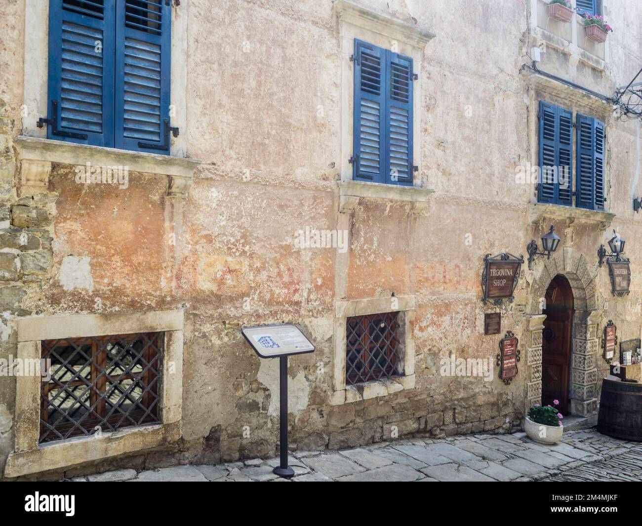 Rue à Groznjan, Istrie, Croatie, Europe Banque D'Images