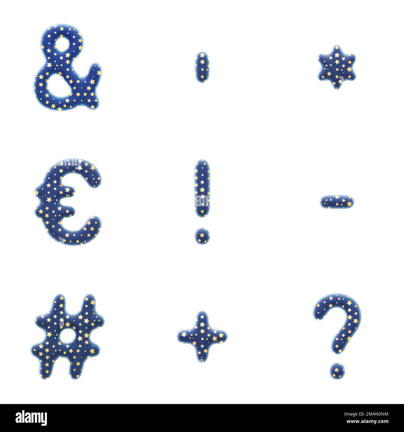 3D jeu de rendu de la police Wizard Cloth, y compris les lettres, les chiffres et les signes de ponctuation isolés sur fond blanc, y compris le fichier de chemin intégré pour ea Banque D'Images