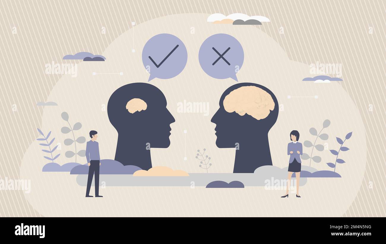 Effet Dunning-Kruger - effet de surconfiance - biais cognitif dans lequel les gens surestiment leurs capacités ou connaissances - Illustration conceptuelle Banque D'Images