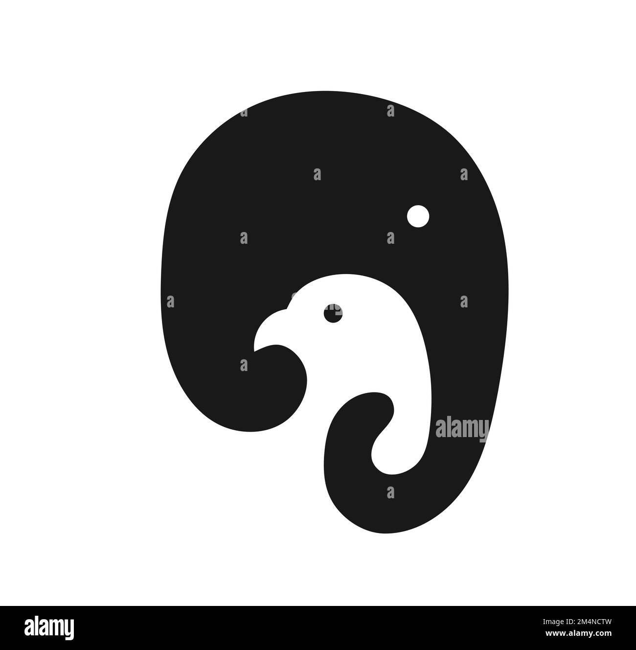 Logo oiseau et éléphant - icône de vecteur sauvage modifiable sur fond blanc Illustration de Vecteur