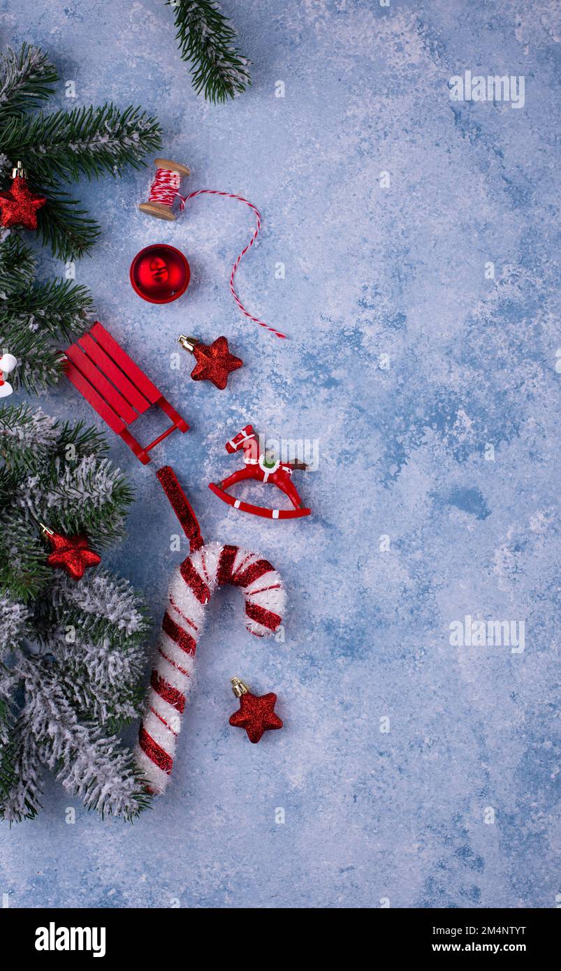 Fond bleu pour Noël et le nouvel an Banque D'Images