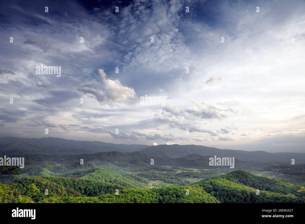TN00156-00....Tennessee - vue sur les collines ondulantes jusqu'au parc national des Smoky Mountains depuis Foothills Parkway. Banque D'Images