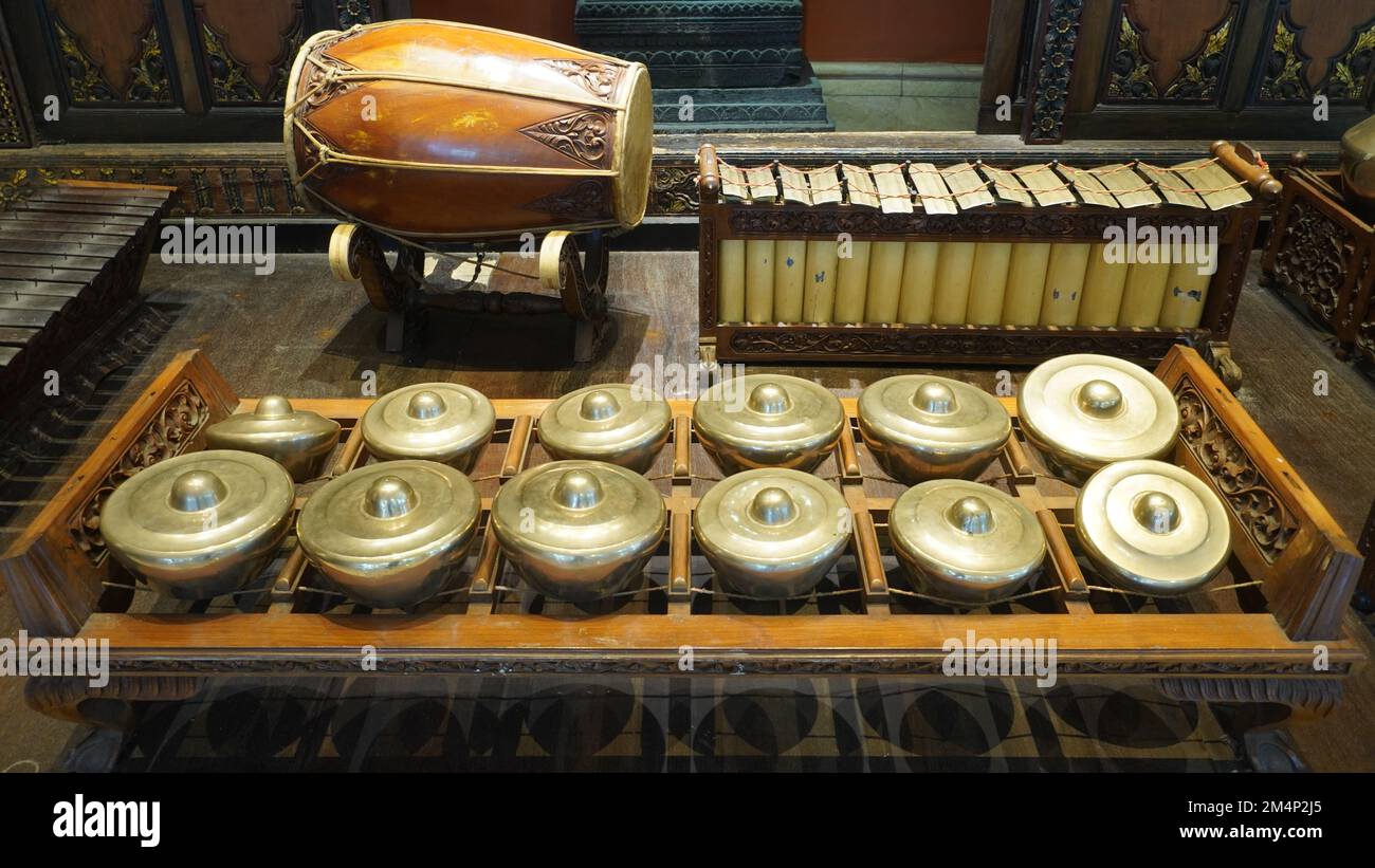 Le gamelan est un instrument de musique traditionnel en Java. Javanais indonésie ancienne cuture Banque D'Images