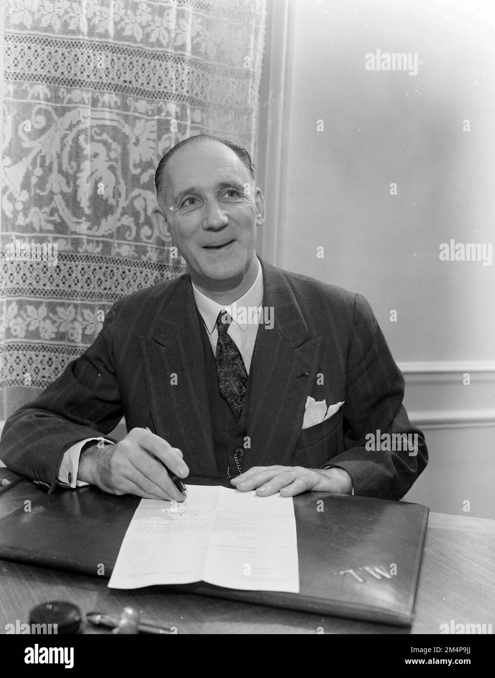 Maurice Lagrange, avocat général, Cour de justice, Communauté européenne du charbon et de l'acier. Photographies des programmes du Plan Marshall, des pièces justificatives et du personnel Banque D'Images