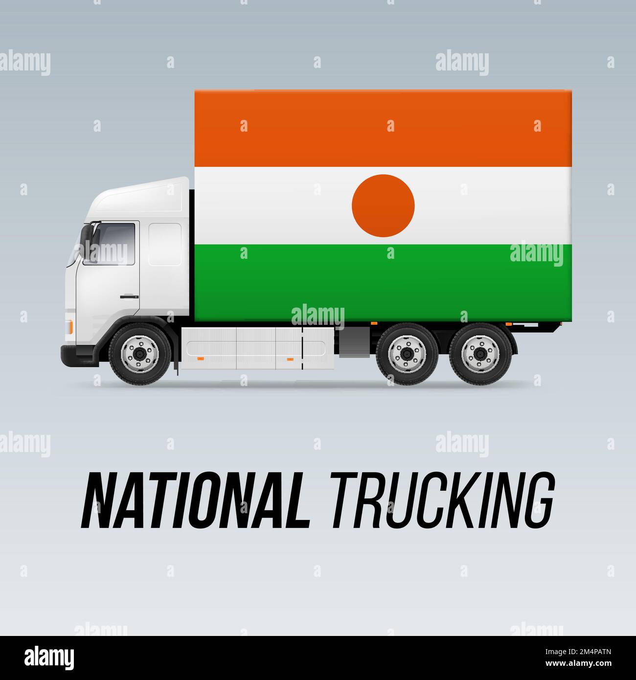 Symbole de camion de livraison nationale avec drapeau du Niger. Icône du National Trucking et drapeau nigérien Illustration de Vecteur
